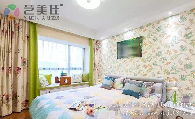 艺美佳湖北硅藻泥加盟商床头背景案例