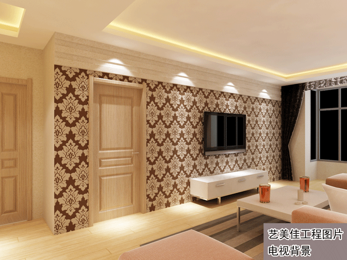 艺美佳硅藻泥工程实景客厅展示