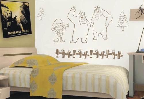 硅藻泥背景墙画-103（2小2中）