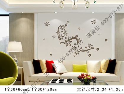 墙画硅藻泥背景墙画-202（1大1小）