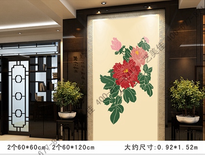 硅藻泥背景墙画-415新（2小2大）