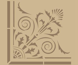 边角墙花镂印-LY50010